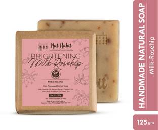 Nat Habit Milk Rosehip Bathing Soap - Reduces Wrinkles, Blackheads & Body Odor