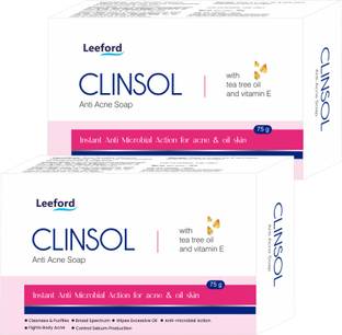 Clinsol Anti-Acne Soap with Tea Tree Oil & Vitamin E | Controls Sebum Production