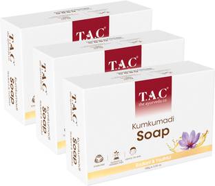 TAC - The Ayurveda Co. Kumkumadi Handmade Bathing Soap Bar For Youthful Skin, Reduces Dark Spots