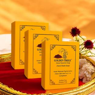 Golden Treez Saffron Handmade Soap For Fairness Natural Soap Pack of 3