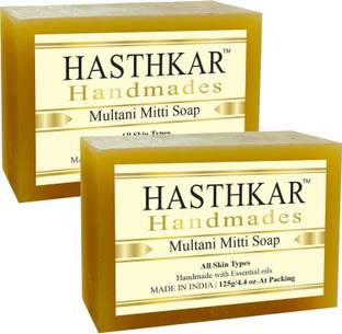 HASTHKAR Handmades Glycerine Multani Mitti Soap-125gm pack of 2