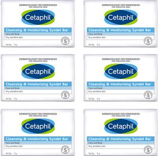 Cetaphil Cleansing and Moisturising Syndet Bar (Pack of 6)