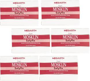 MOSKLIN MEDRATH SALYFIX BATHING SOAP FOR ACNE CONTROL GLOWING SKIN PACK OF 75g x 6