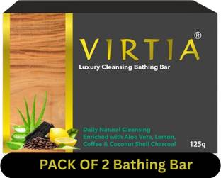 VIRTIA Cleansing Bathing Bar-Pack of 2 + Free Soap Tray