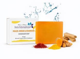 AURA INTERNATIONAL Haldi, Kesar, Chandan Soap | Natural Handmade Bathing Soap