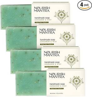 Nourish Mantra Cardamom & Mint Handmade Bathing Soap Pack of 4