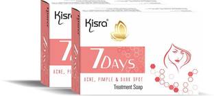 KISRA 7Days Acne, Pimple & Dark Spots Treatment Soap For Hydrating Face, Glowing Skin