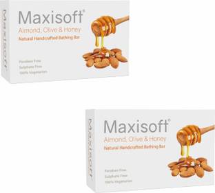 Maxisoft Almond Olive Honey Soap 100 gm | pH Balanced | For All Skin Types