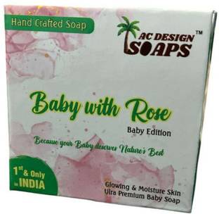AC DESIGN Baby With Rose Hand Crafted Soap Glowing & Moisture Skin Ultra Premium (White)