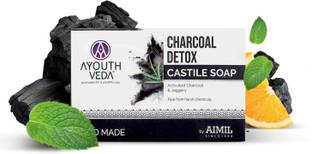 Ayouthveda Charcoal Detox Soap|A Powerful Blend of Charcoal, Jaggery & Five Nourishing Oils