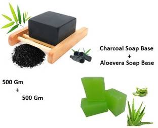 mihai COMBO Charcoal Soap Base & ALOEVERA Soap Base Organic