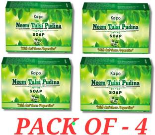 KAIPO Neem Tulsi Pudina Soap with Extracts,Vegetable Oils for Great Effect ( 4x100)