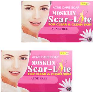 MOSKLIN SCARLITE ANTI - ACNE SOAP FOR ACNE FREE CLEANSING SKIN PAK OF - 2
