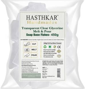 HASTHKAR Handmades Clear Glycerine Soap Base Flakes 450g