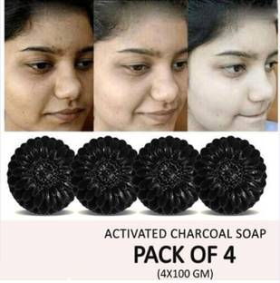 Kalah Herbals ACTIVATED CHARCOAL Natural Hand Made Soap Pack of 4