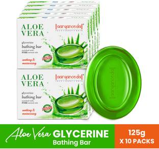 Aaryanveda Aloe Vera Bathing Bar For Soothing & Moisturizing Skin Alovera Neem Body Soap