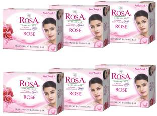 ROSA Transparent Rose Gel Soap I Skin Conditioners I Bathing Bar I Pack 6-