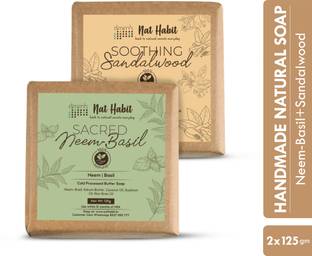 Nat Habit Chemical Free Ayurvedic Soap Sacred Neem & Basil + Soothing Sandalwood