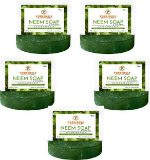 pureindia Handmade Neem Purifying Soap & Scrub Bar Pack of 5