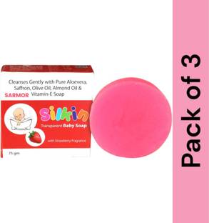 SARMOR silkin baby cleanses gently and moisturising transparent baby soap