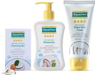 EqualsTwo Cleansing Bar(75g) + Baby Moisturizer(200ml) + Diaper Rash Oinment(50g) | Combo