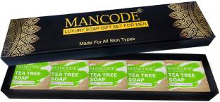 MANCODE Soap Gift Set For Men Pack of 5 Tea Tree Soap Bars | Daily Bathing Soap For Men