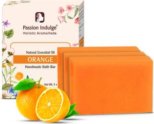 Passion Indulge Handmade Bath Bar Soap Orange - each 100gm | Natural & Vegan