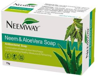 NEEMWAY neem & aloevera skin healthy soap 75gm, 3pcs.
