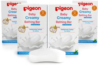 Pigeon Baby Bathing Bar Soap for Baby's Sensitive Skin / Creamy Bar 75 g Pack of 4