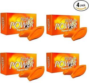 nature power naturePower Papaya Aura Soap ( Pack of 4 Pieces)