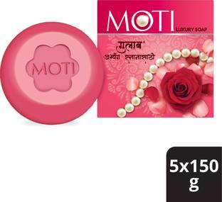 moti Gulab Luxury Bath Soap, Enchanting Rose Fragrance, (Combo Pack of 5).