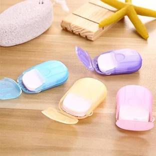 CASTLE KART Disposable Hand Washing Cleaning Paper Soap Flakes Mini Soap Paper Travel Box