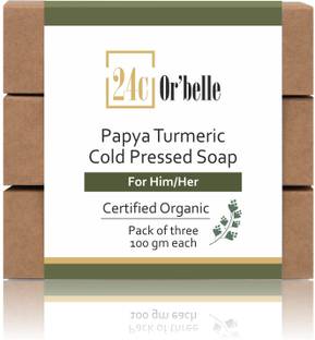 24c Or'belle Papaya Turmeric Cold Pressed Soap | Natural Ingredients | Extract Of Papaya