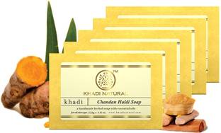 KHADI NATURAL Combo Pack(4+1)-Ayurvedic Chandan Haldi Soap