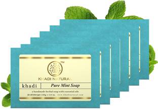 KHADI NATURAL Herbal Pure Mint Soap (Pack of 6)