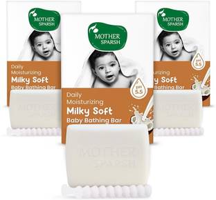 Mother Sparsh Moisturizing Baby Bathing Soap Bar (pH 5.5) with Milk, Coconut Oil and Vitamin E