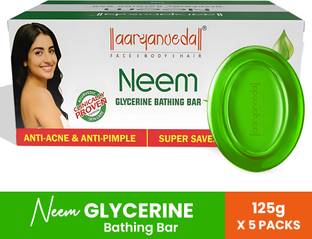 Aaryanveda Neem Glycerine Bathing Bar Natural Antibacterial Moisturizing Body Soap