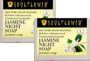 Soulflower Jasmine Night Handmade Soap, Acne Control, Exotic & Mild Aroma