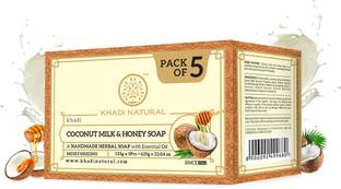 KHADI NATURAL Herbal Coconut Milk & Honey Soap (Pack of 5) (625 g)