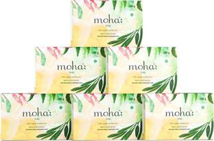Moha Herbal Soap With Goodness of Aloe Vera Gel, Basil & Neem (Pack of 6)
