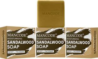MANCODE Moisturising Soap with Sandalwood perfume Soap for men |Refreshing Skin| pack 3