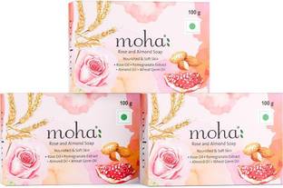Moha Rose and Almond Soap 100gm X3