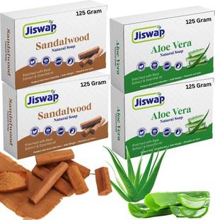 Jiswap Natural Handmade Soap Reduces Tanning & Improves Skin TextureSandalwood+Aloevera