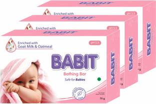 BABIT Baby Soap Enriched with Almond Oil & Milk Protein 75g Pack of 3