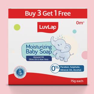 LuvLap Moisturizing Baby Soap - Gentle Bathing Bar, Almond Oil, Olive Oil & Aloe Vera