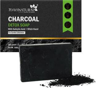 7days natural charcoal soap for face for anti pimple Reduces Dark Circles, Acne & Blemishes