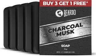 BEARDO Charcoal Musk Soap | Removes Dirt For Healthy Looking Skin & Deep Cleansing
