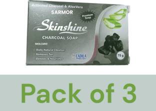SARMOR skinshine charcoal soap removing tanning and daily cleanser