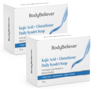 BodyBeliever Kojic Acid, L-glutathione with Alpha Arbutin Daily Syndet Skin Lightening Soap