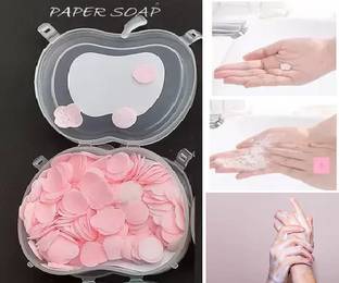 KAIASHA Paper Soap in a Plastic Box Clean Soft Bath For Travel Paper